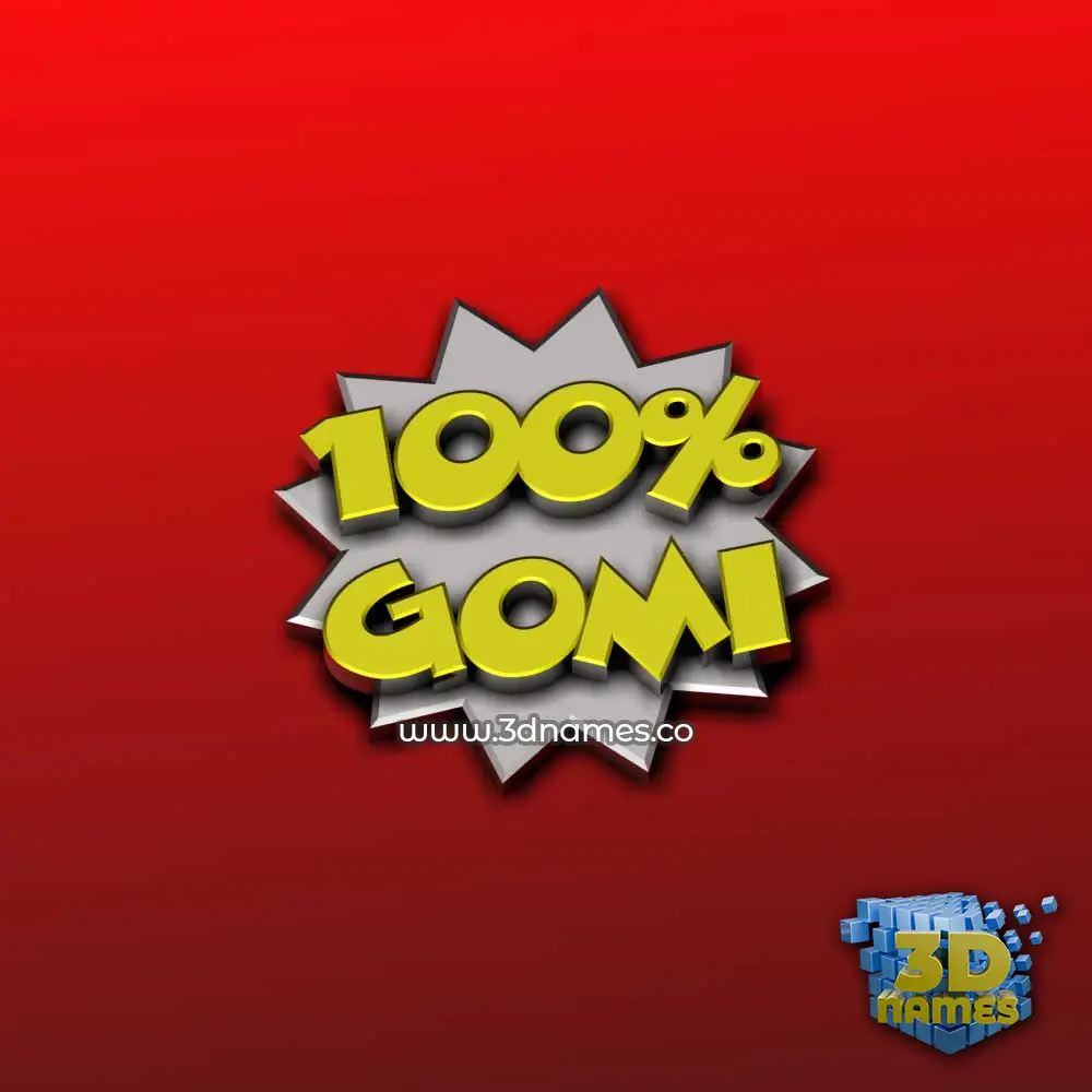 gomi in 100 Percent style - 3D name wallpaper