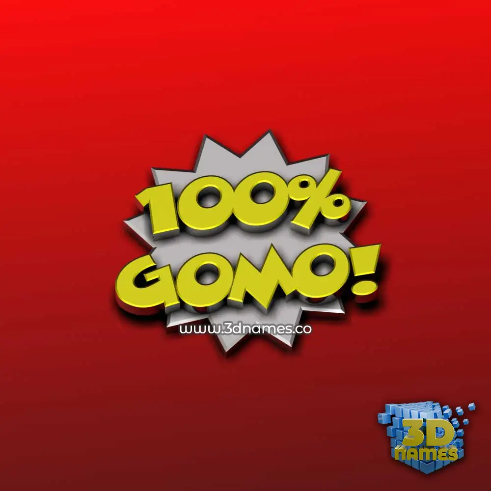 gomo in 100 Percent style - 3D name wallpaper