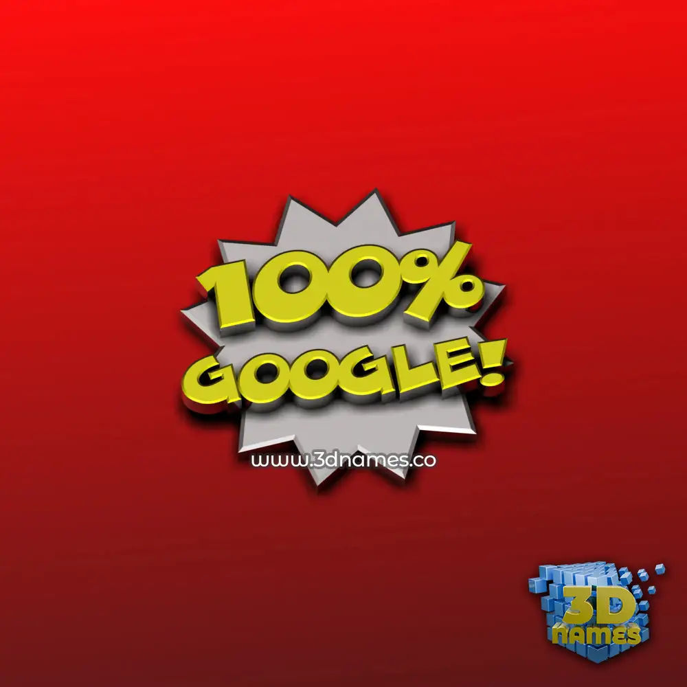 google in 100 Percent style - 3D name wallpaper