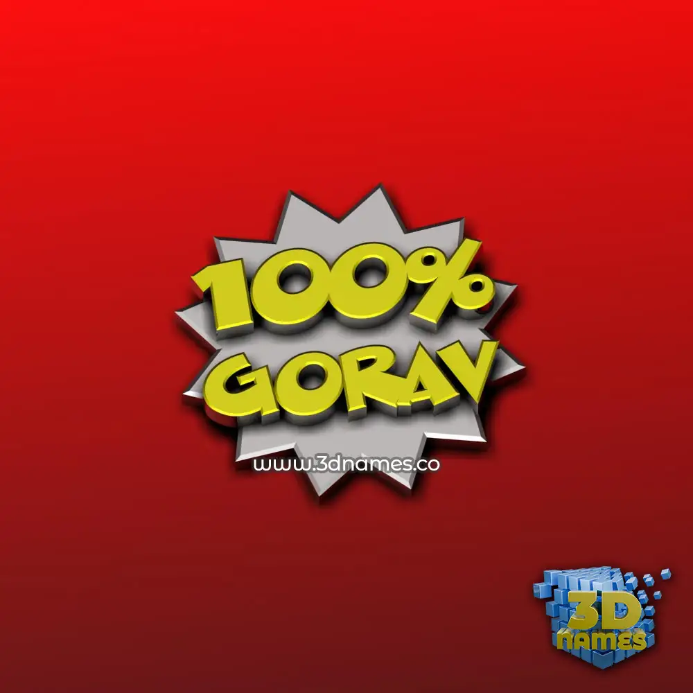 gorav in 100 Percent style - 3D name wallpaper