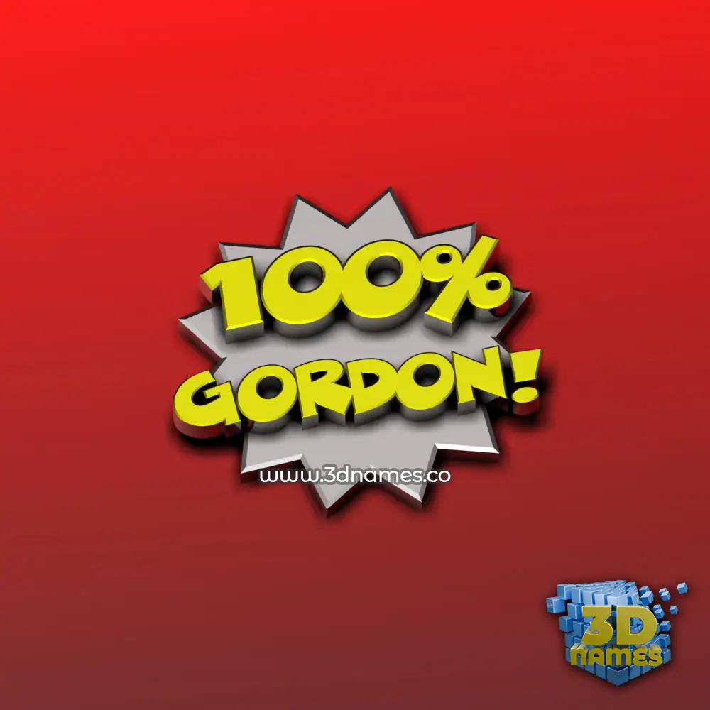 gordon in 100 Percent style - 3D name wallpaper