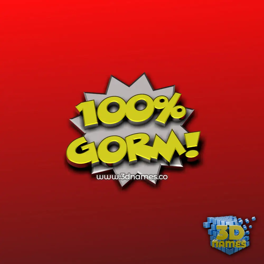 gorm in 100 Percent style - 3D name wallpaper