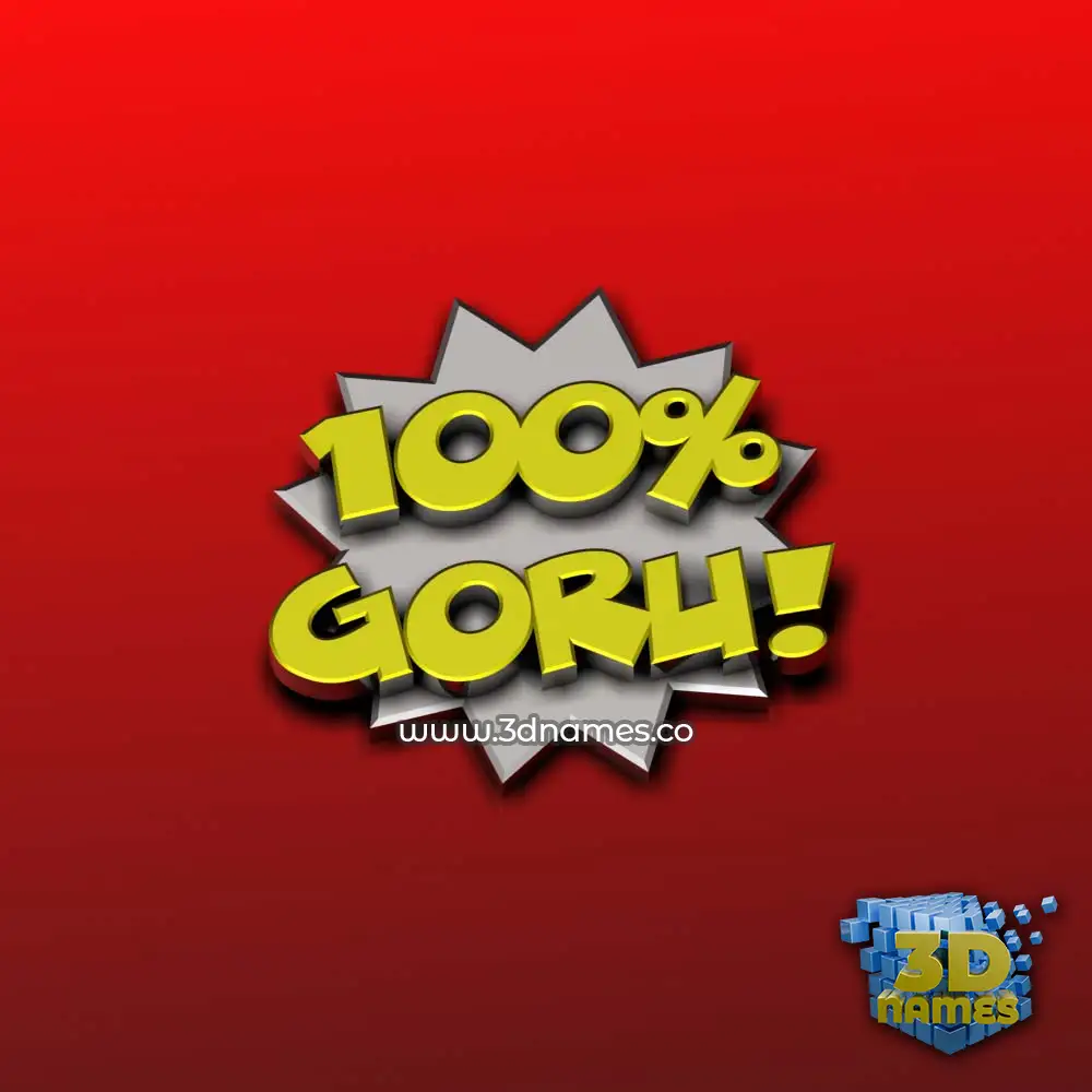 goru in 100 Percent style - 3D name wallpaper