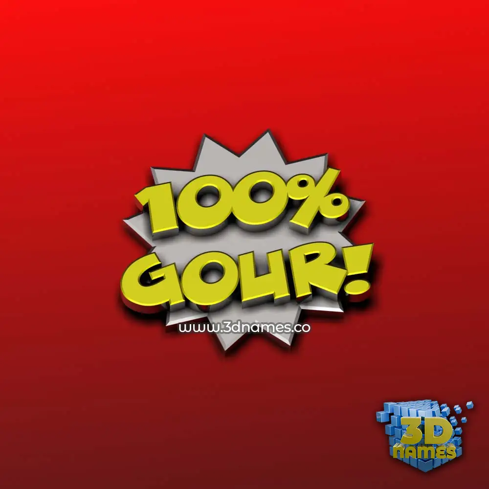 gour in 100 Percent style - 3D name wallpaper