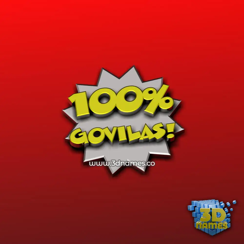 govilas in 100 Percent style - 3D name wallpaper