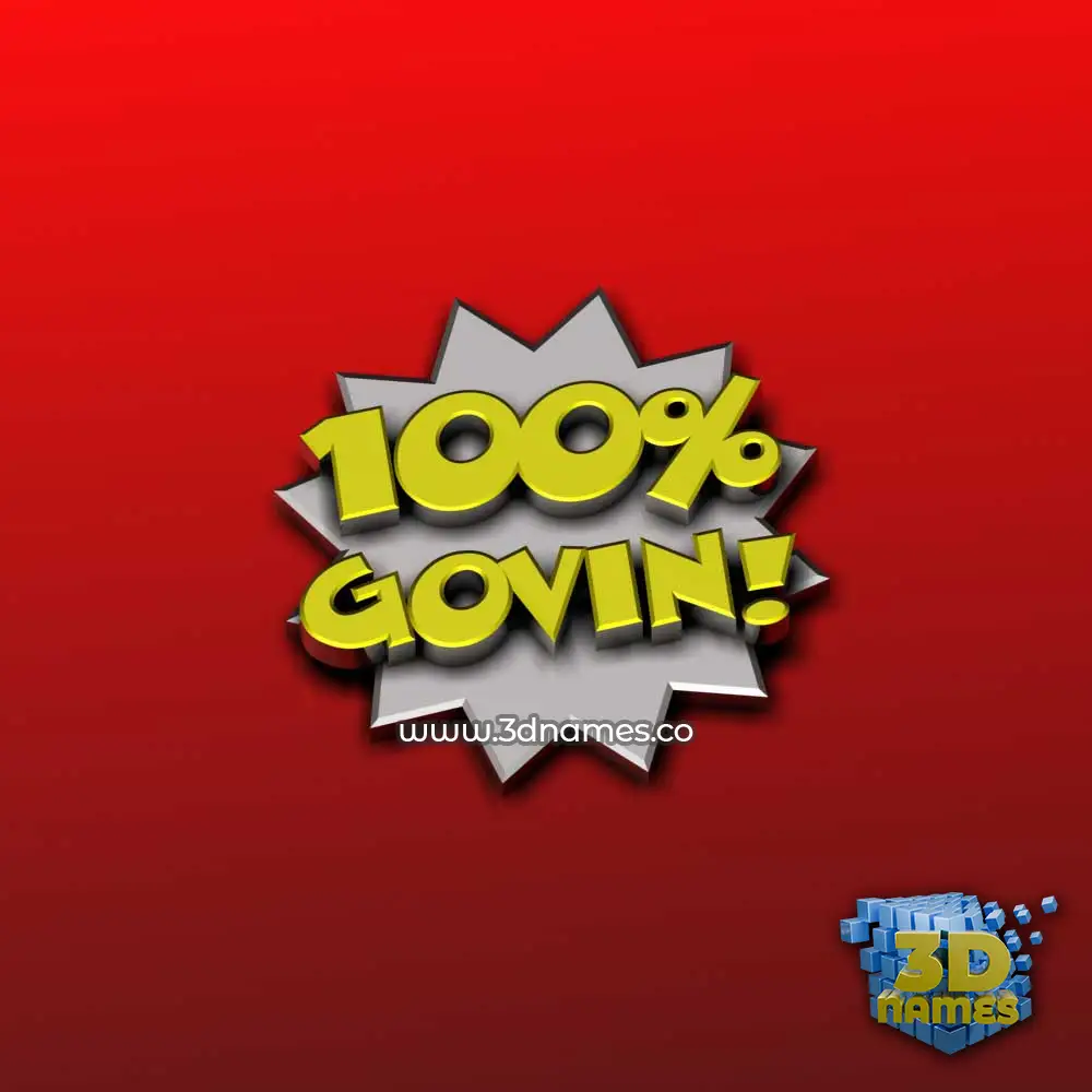 govin in 100 Percent style - 3D name wallpaper