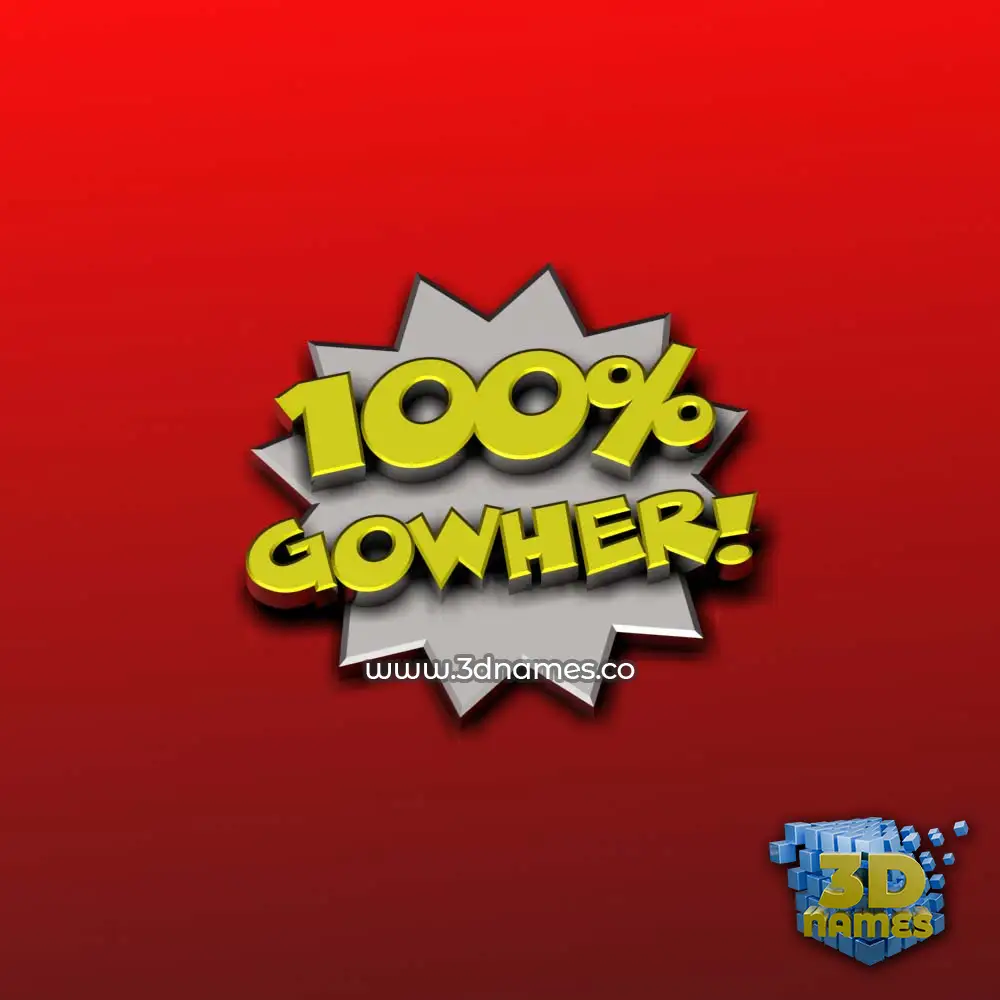 gowher in 100 Percent style - 3D name wallpaper
