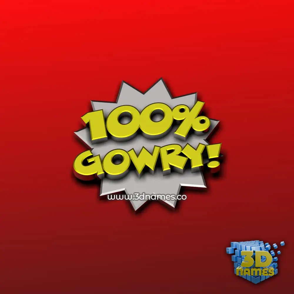gowry in 100 Percent style - 3D name wallpaper