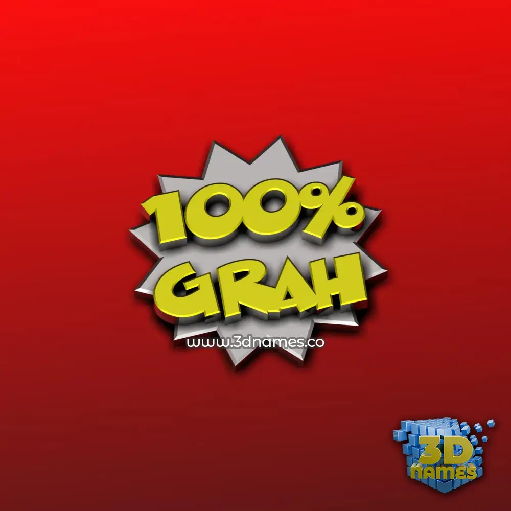 grah in 100 Percent style - 3D name wallpaper