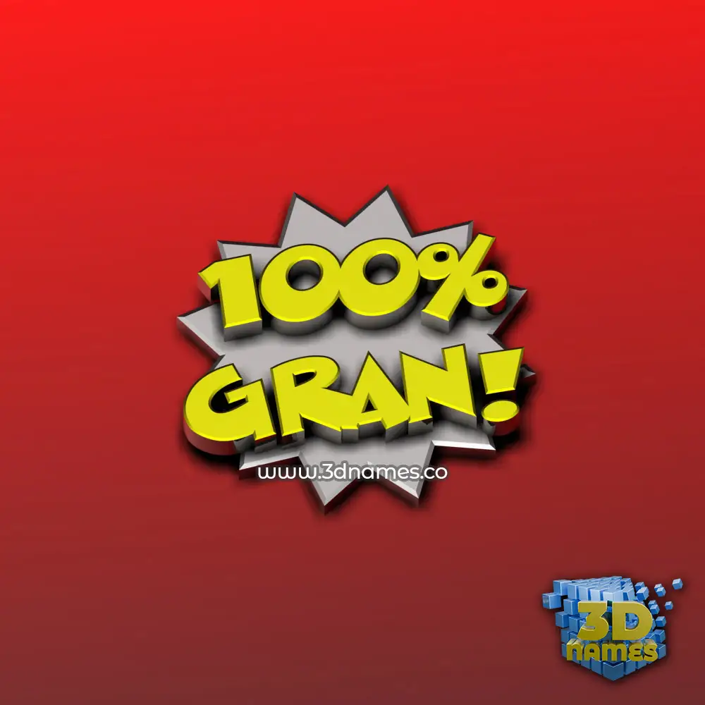 gran in 100 Percent style - 3D name wallpaper