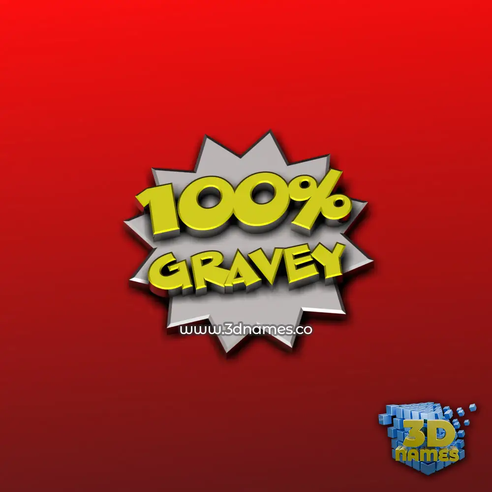 gravey in 100 Percent style - 3D name wallpaper