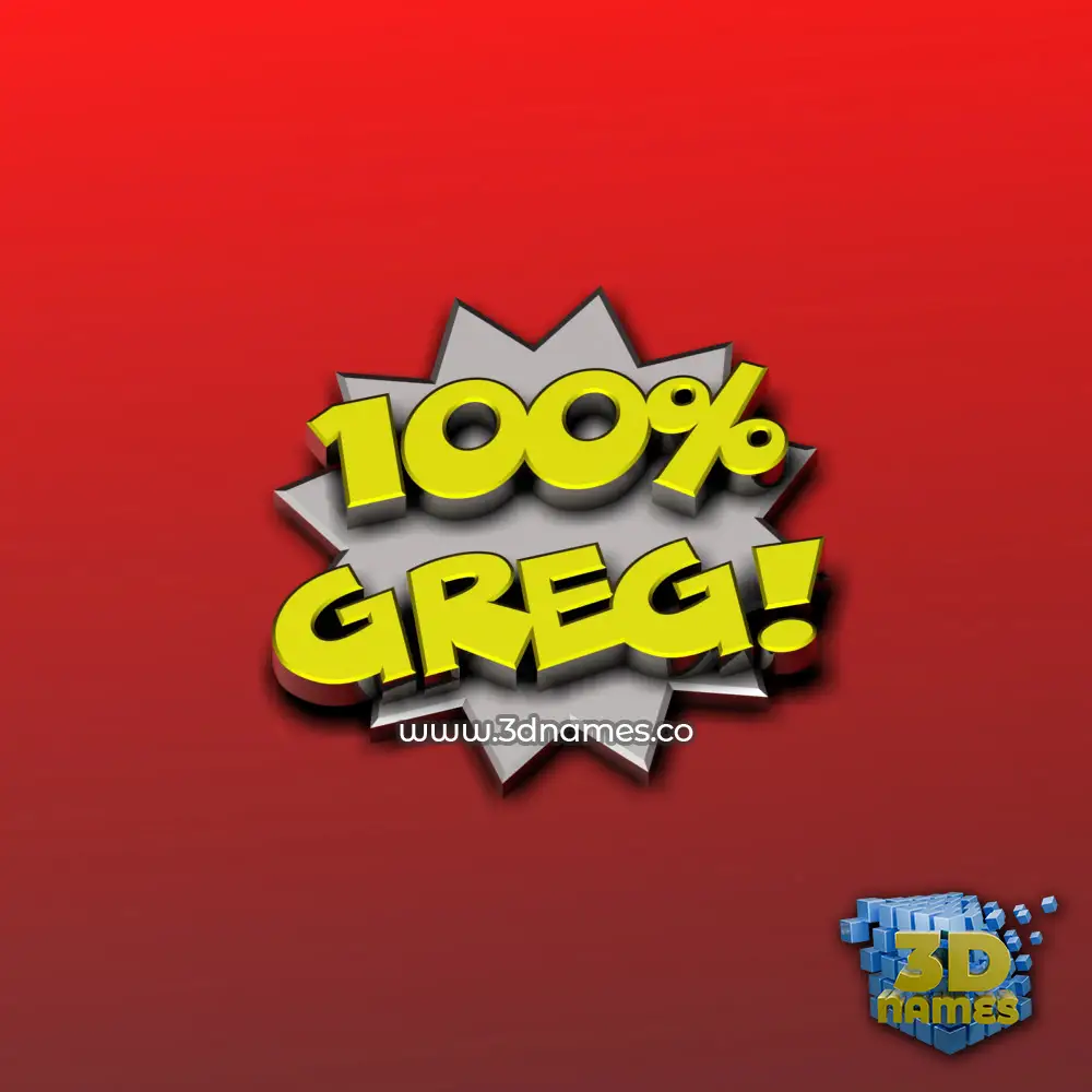 greg in 100 Percent style - 3D name wallpaper