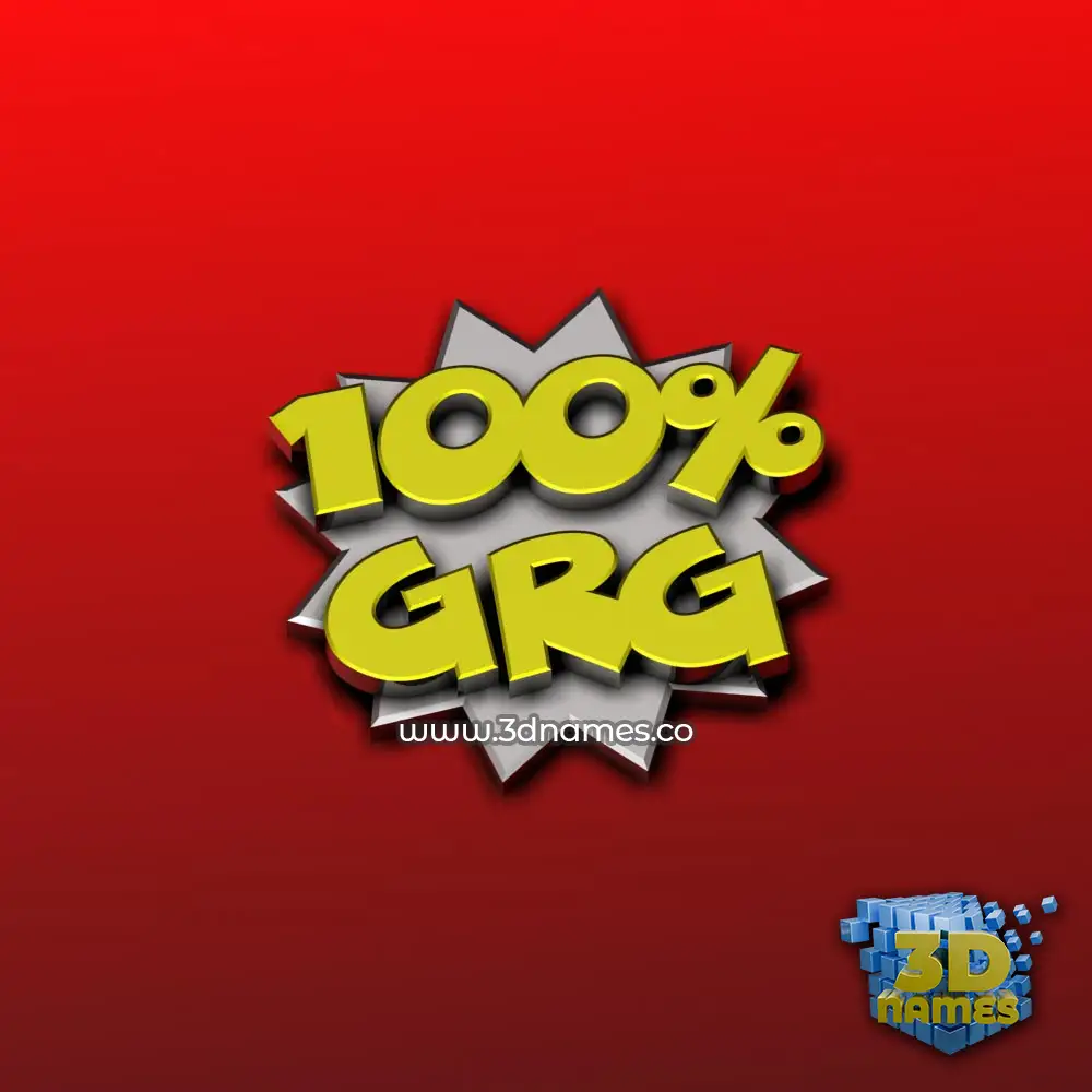 grg in 100 Percent style - 3D name wallpaper