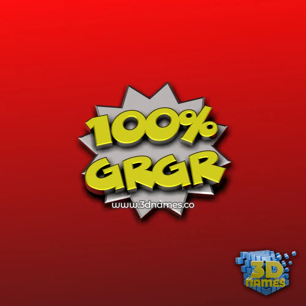 grgr in 100 Percent style - 3D name wallpaper