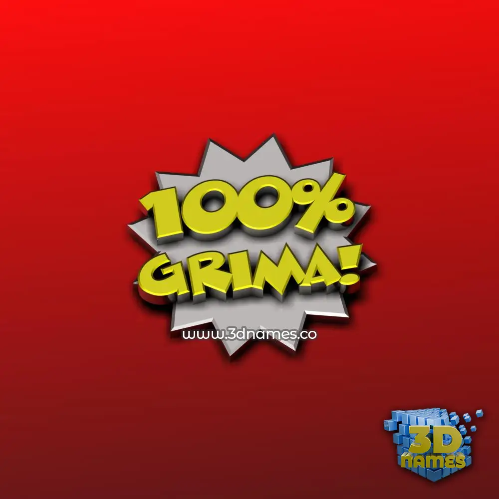 grima in 100 Percent style - 3D name wallpaper