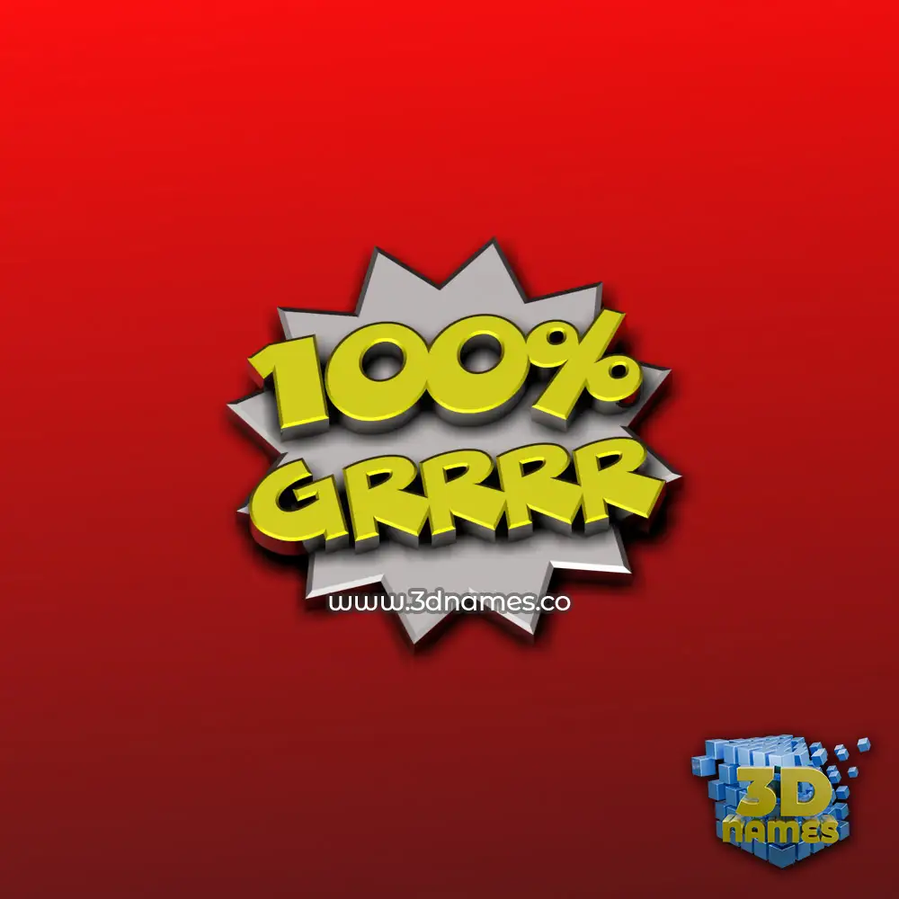 grrrr in 100 Percent style - 3D name wallpaper