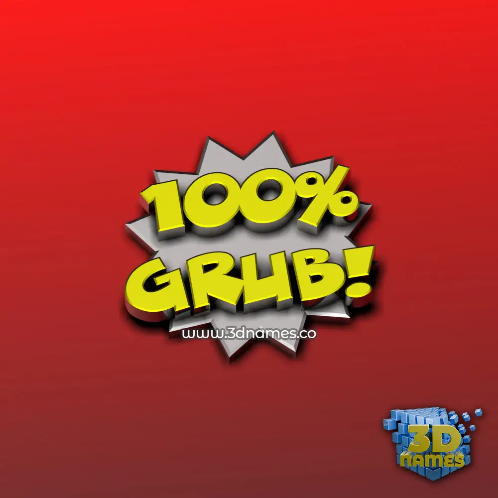grub in 100 Percent style - 3D name wallpaper