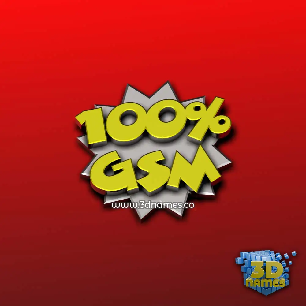 gsm in 100 Percent style - 3D name wallpaper
