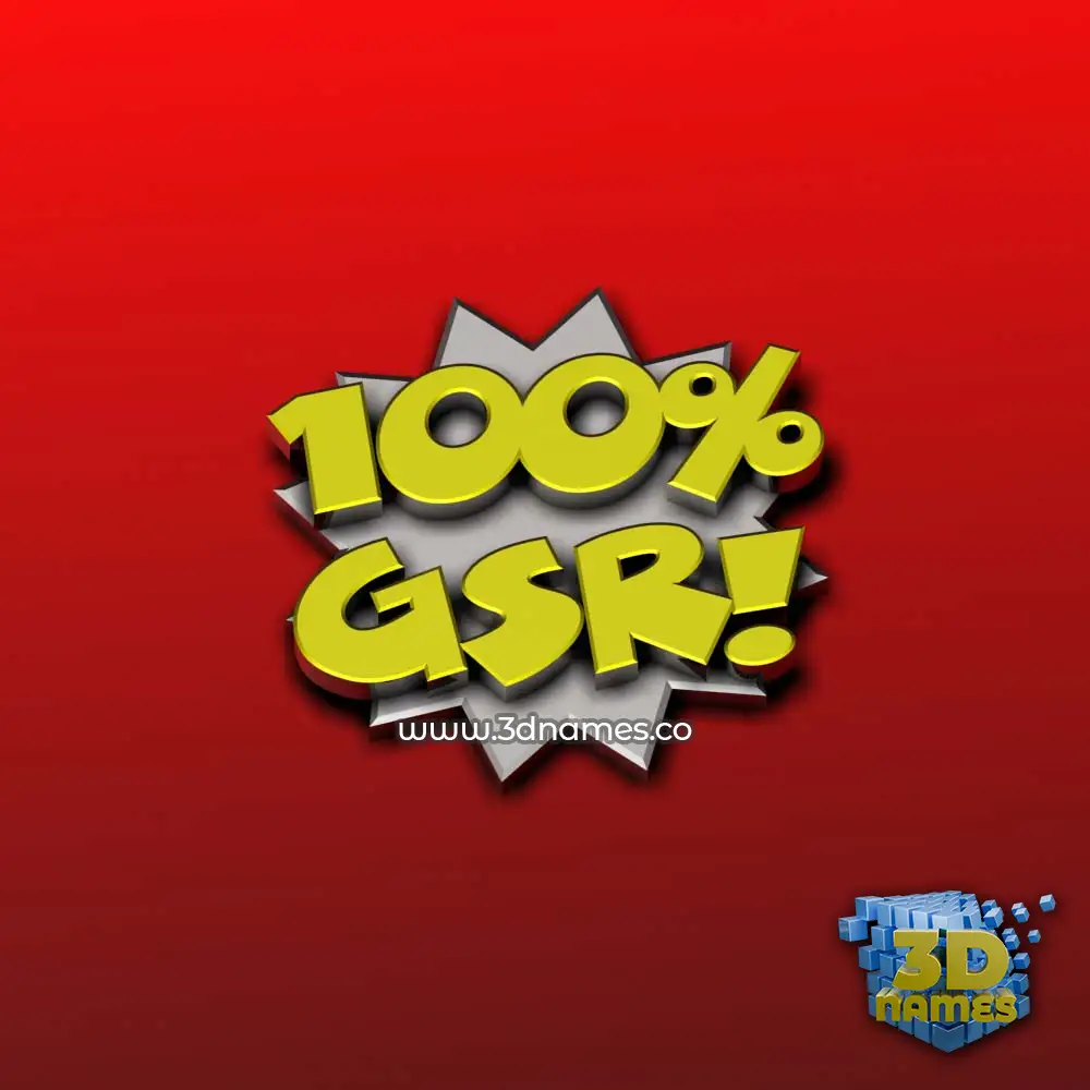 gsr in 100 Percent style - 3D name wallpaper