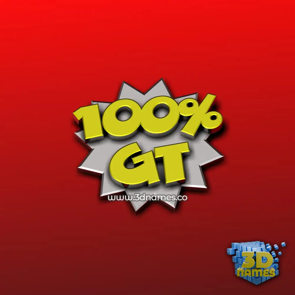 gt in 100 Percent style - 3D name wallpaper