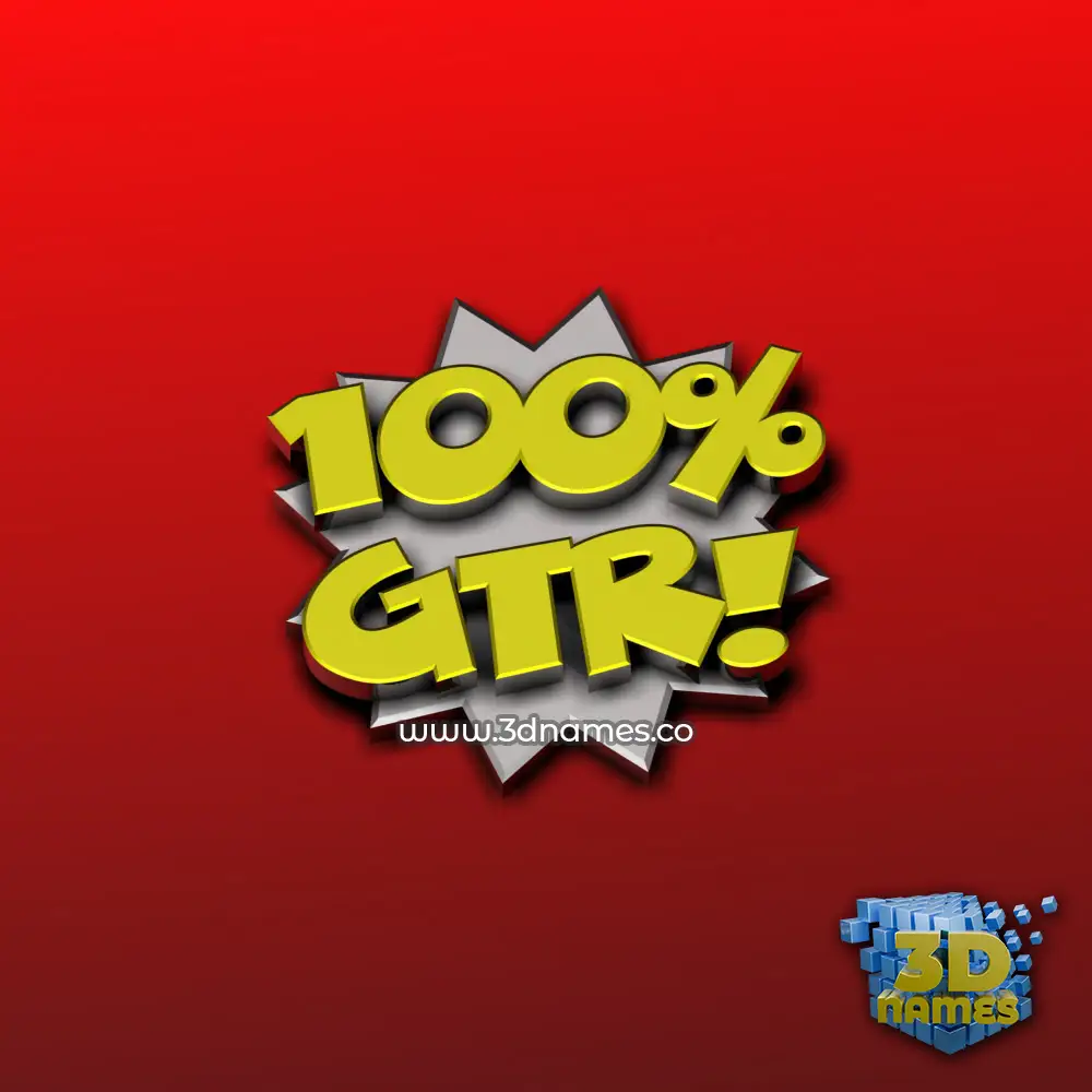 gtr in 100 Percent style - 3D name wallpaper
