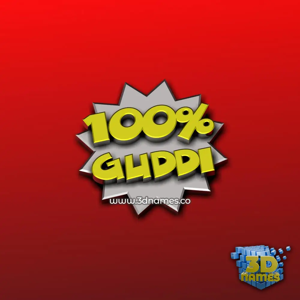 guddi in 100 Percent style - 3D name wallpaper