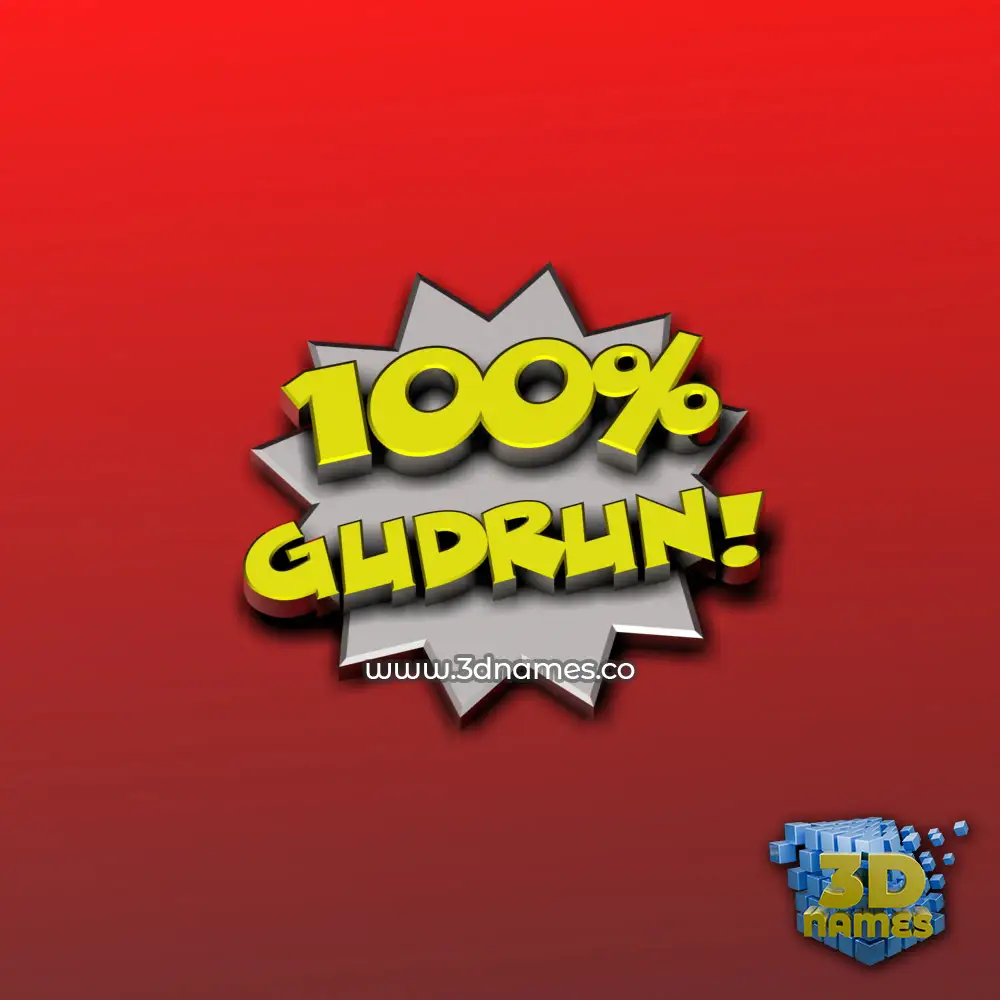 gudrun in 100 Percent style - 3D name wallpaper