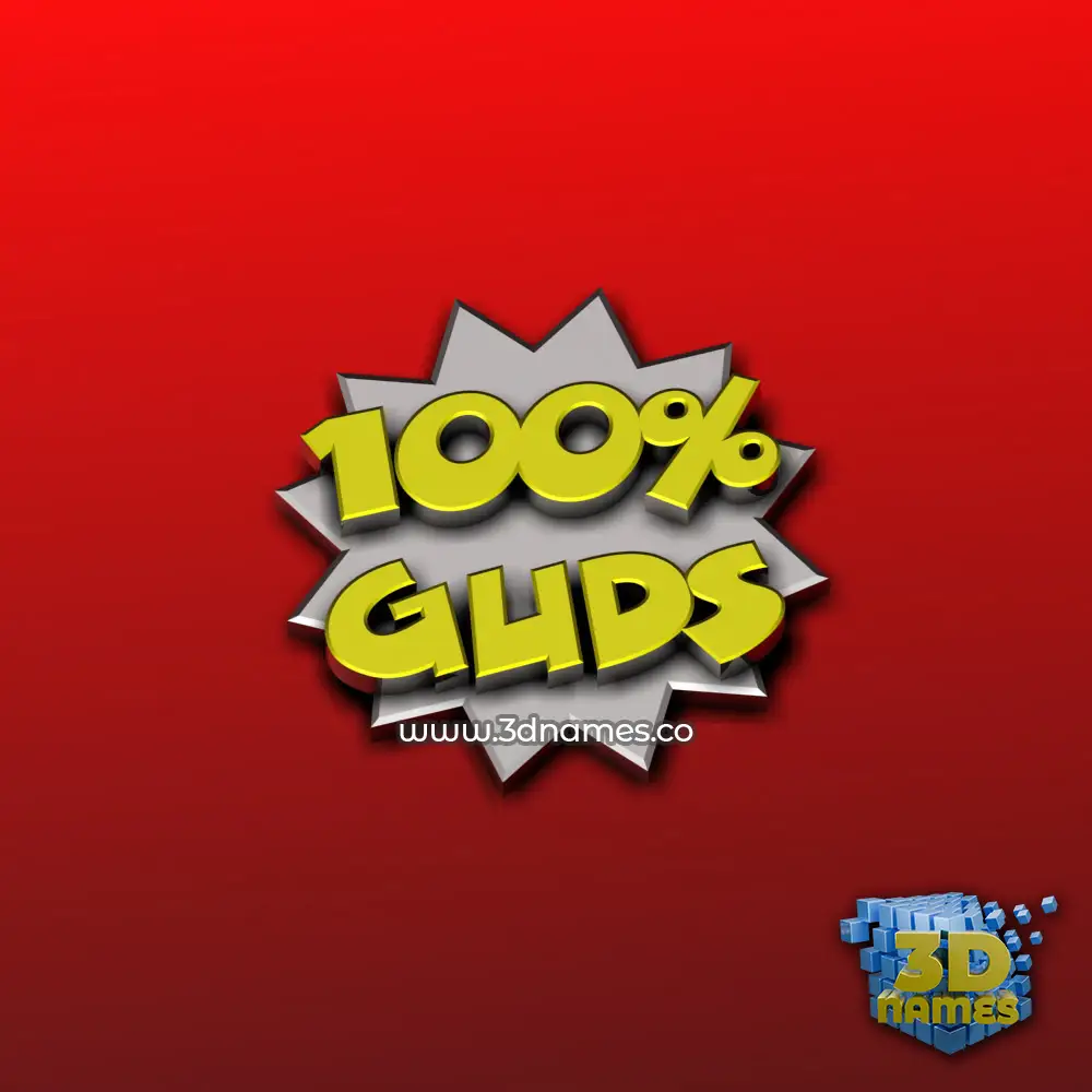 guds in 100 Percent style - 3D name wallpaper