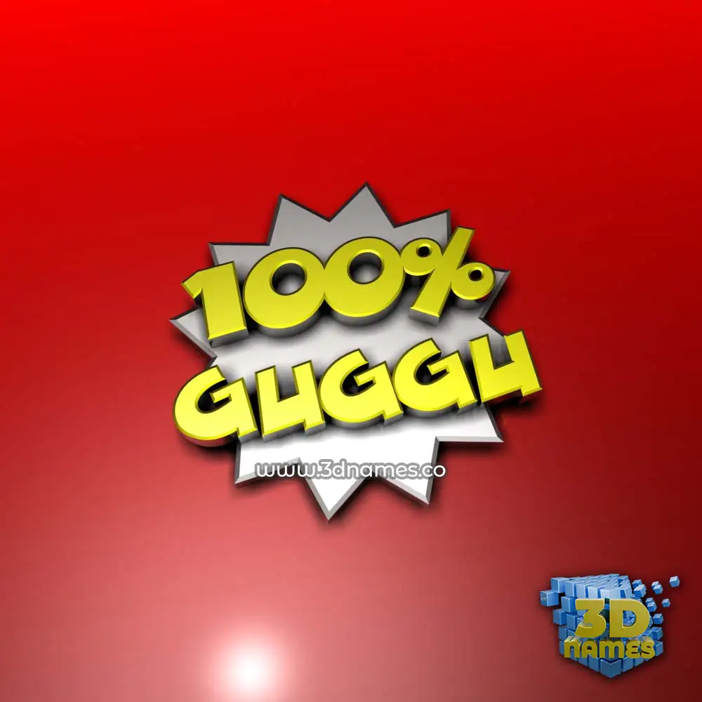 guggu in 100 Percent style - 3D name wallpaper