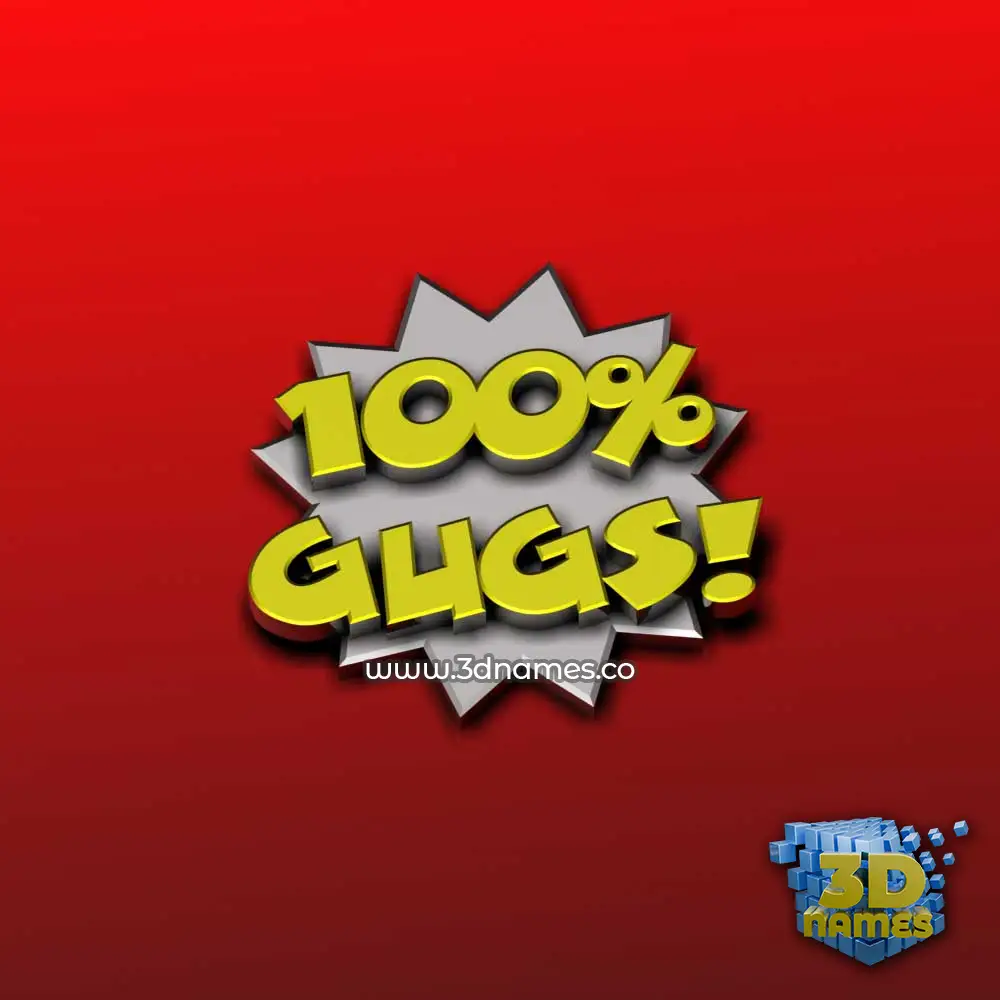 gugs in 100 Percent style - 3D name wallpaper