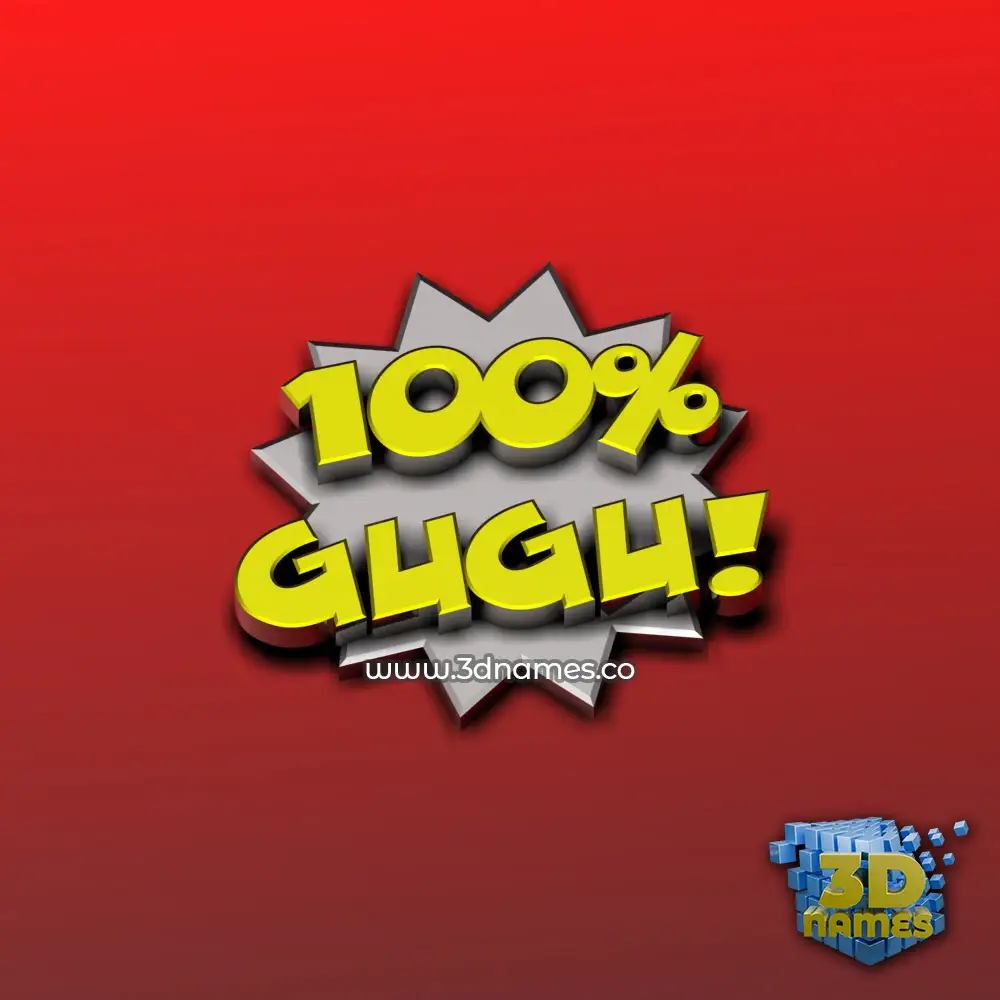 gugu in 100 Percent style - 3D name wallpaper