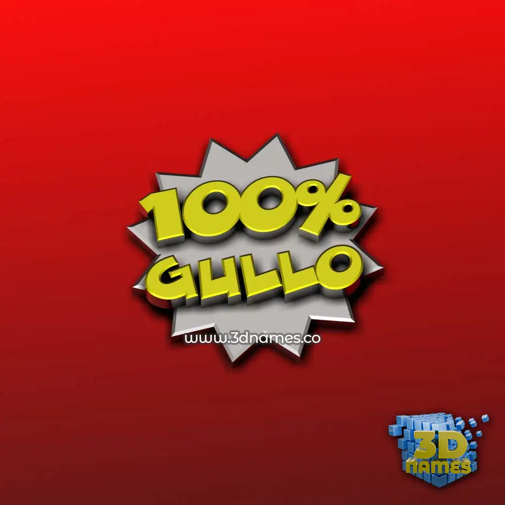 gullo in 100 Percent style - 3D name wallpaper