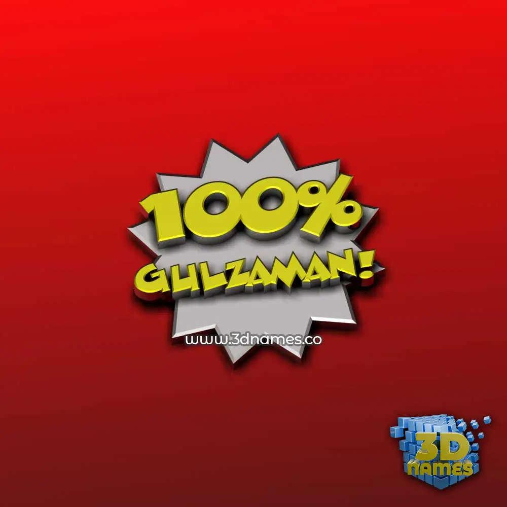 gulzaman in 100 Percent style - 3D name wallpaper
