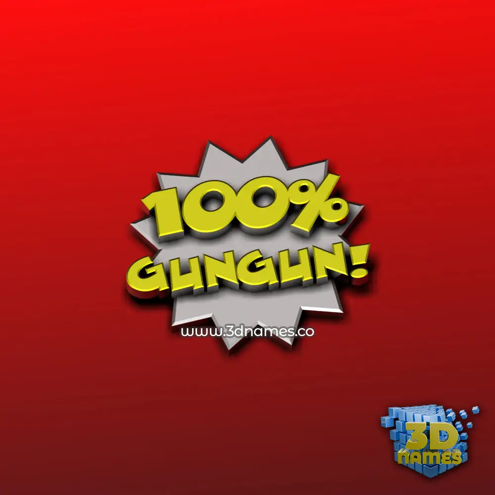 gungun in 100 Percent style - 3D name wallpaper