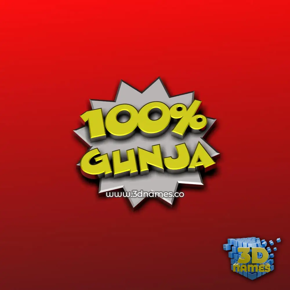 gunja in 100 Percent style - 3D name wallpaper