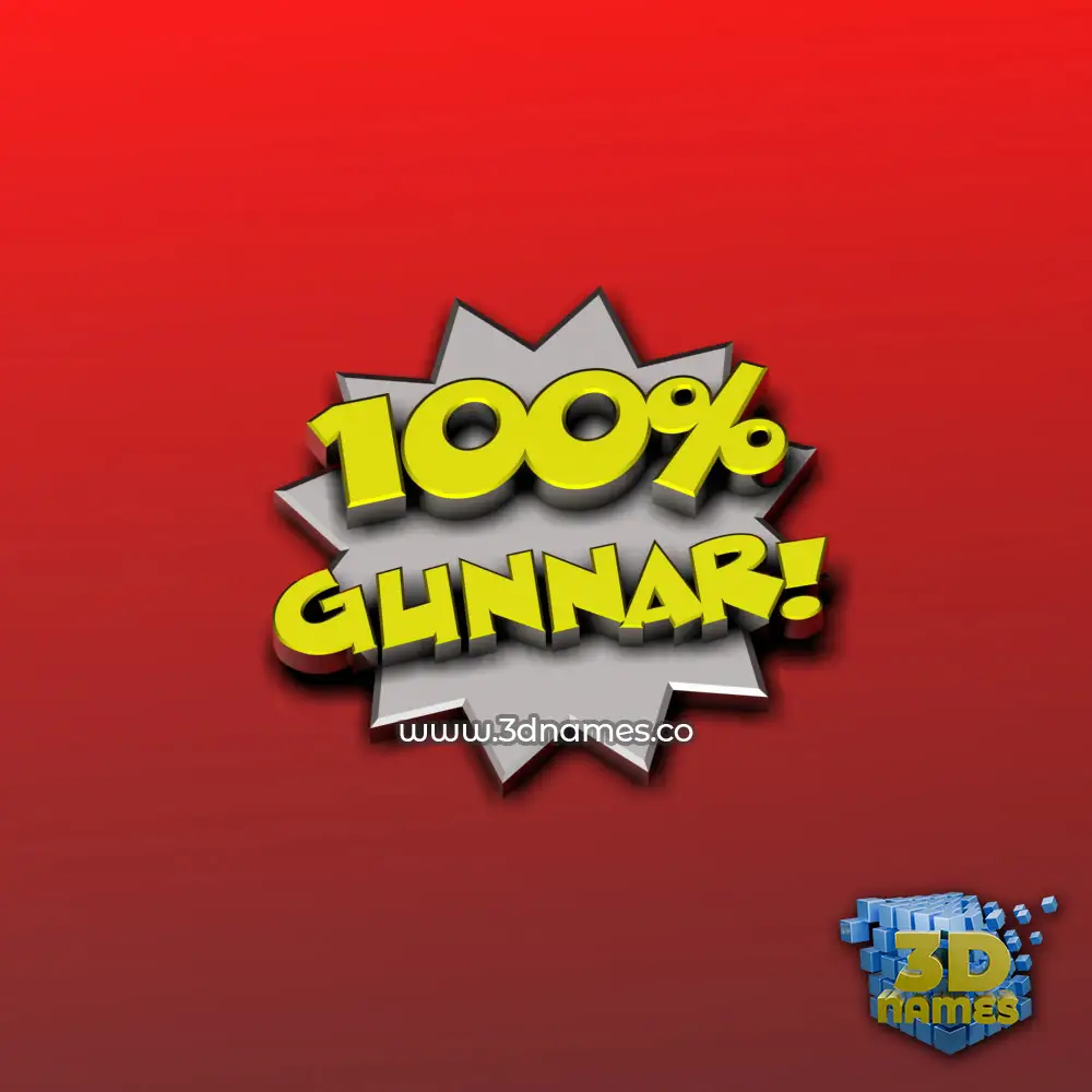 gunnar in 100 Percent style - 3D name wallpaper
