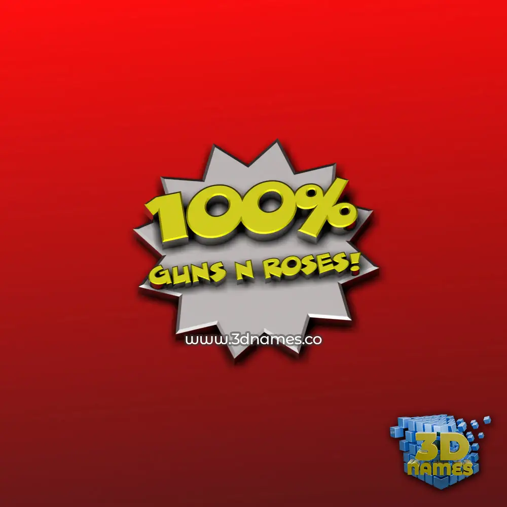 guns n roses in 100 Percent style - 3D name wallpaper