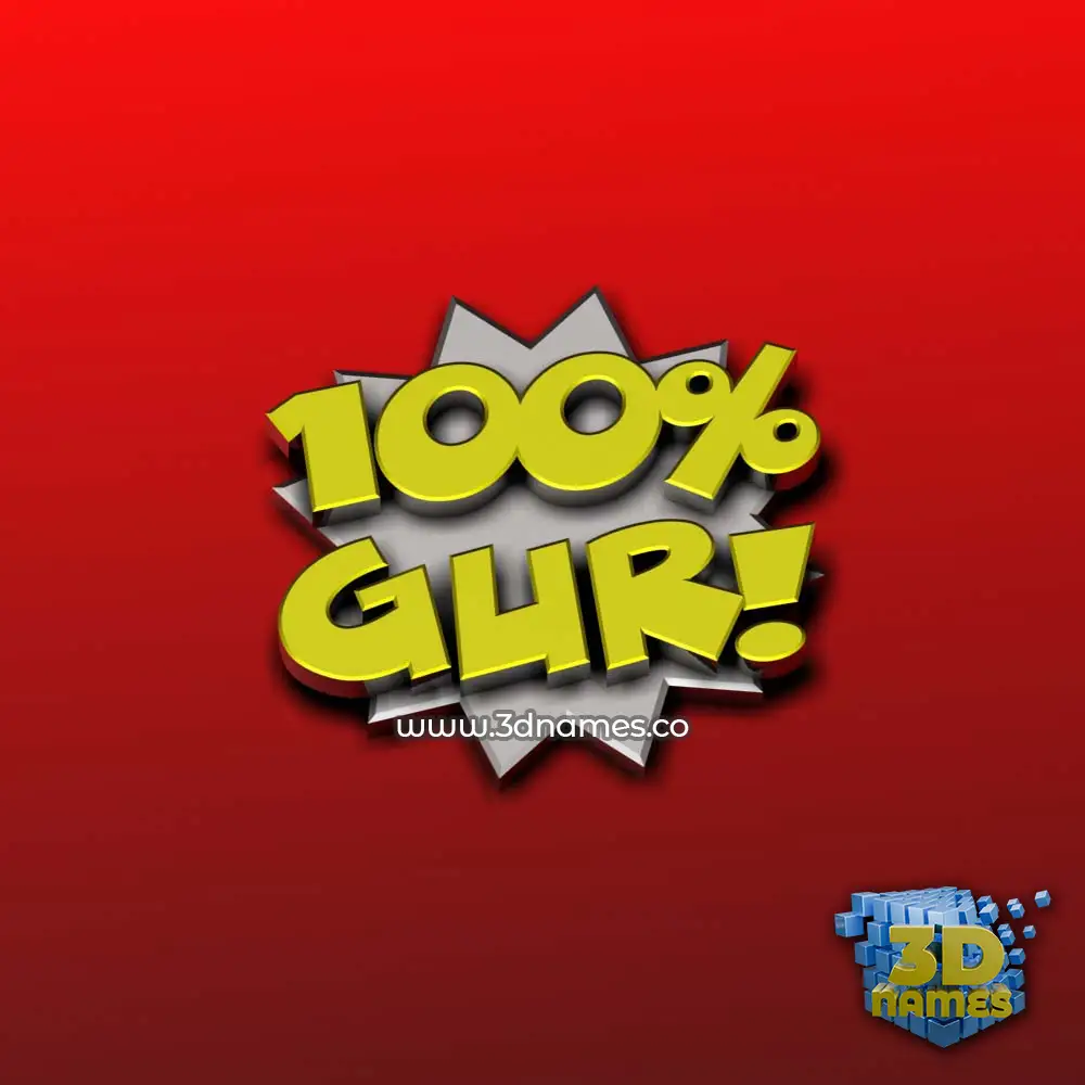 gur in 100 Percent style - 3D name wallpaper