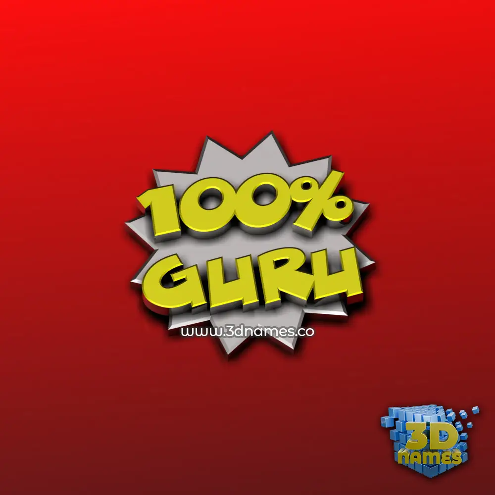 guru in 100 Percent style - 3D name wallpaper