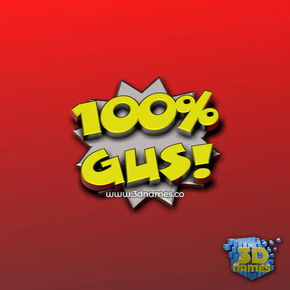gus in 100 Percent style - 3D name wallpaper