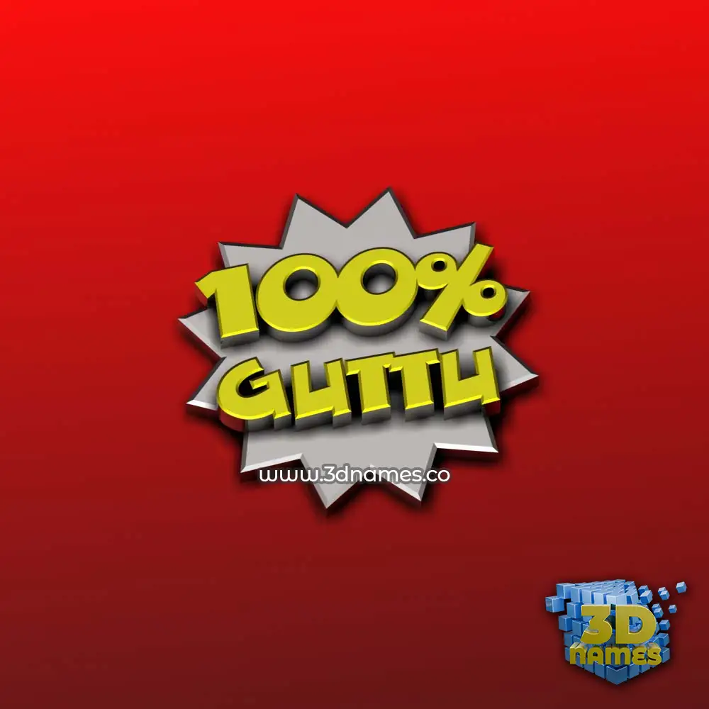 guttu in 100 Percent style - 3D name wallpaper