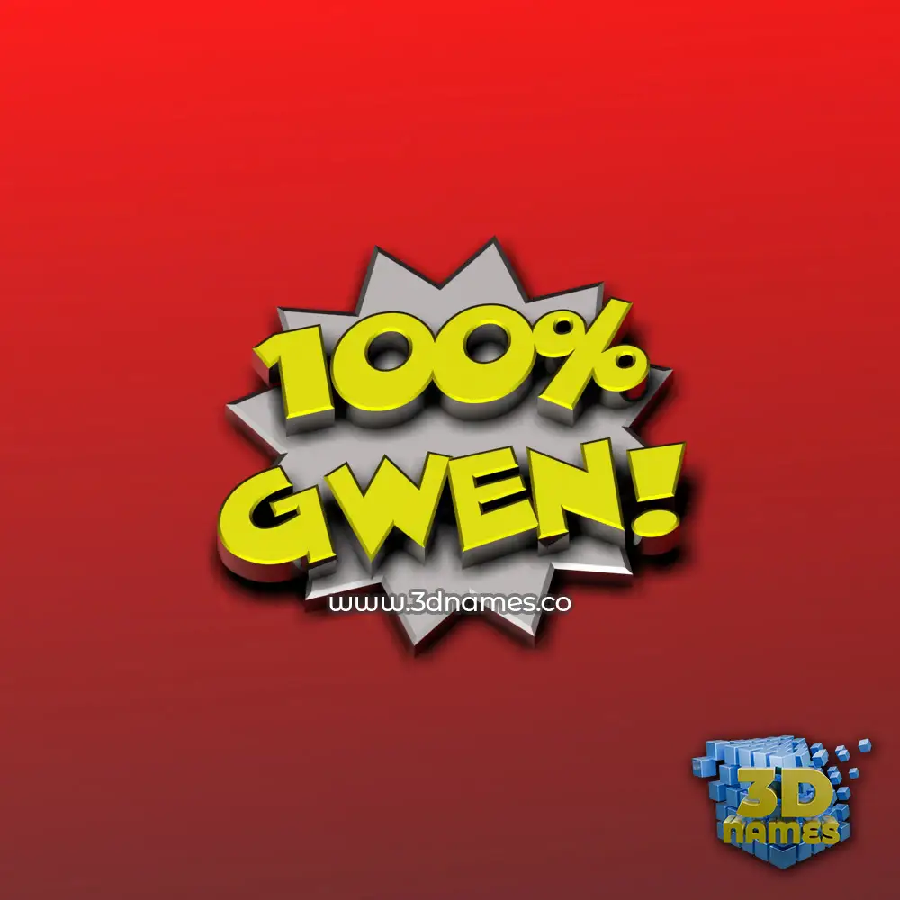gwen in 100 Percent style - 3D name wallpaper