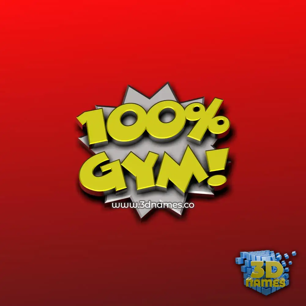 gym in 100 Percent style - 3D name wallpaper