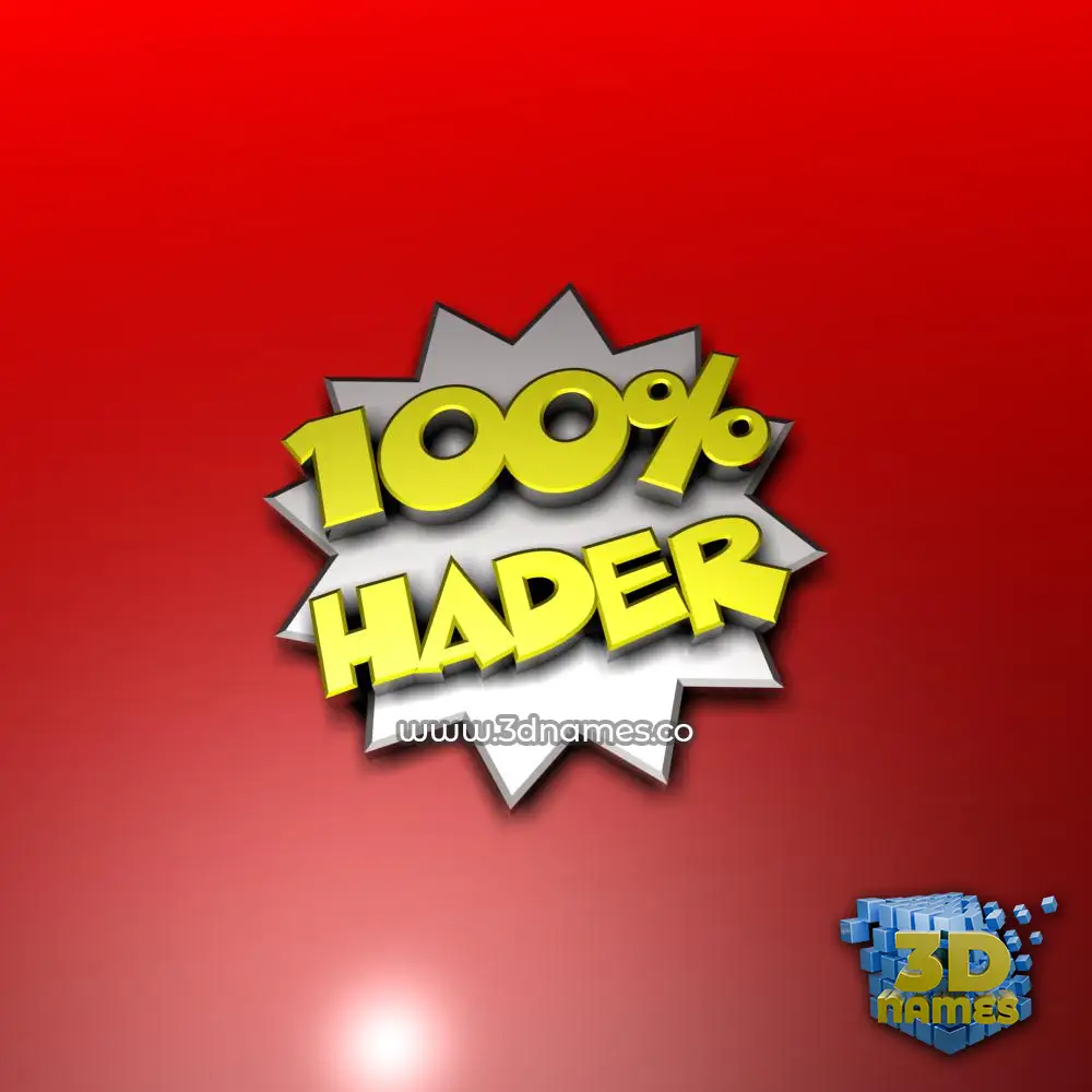 hader in 100 Percent style - 3D name wallpaper