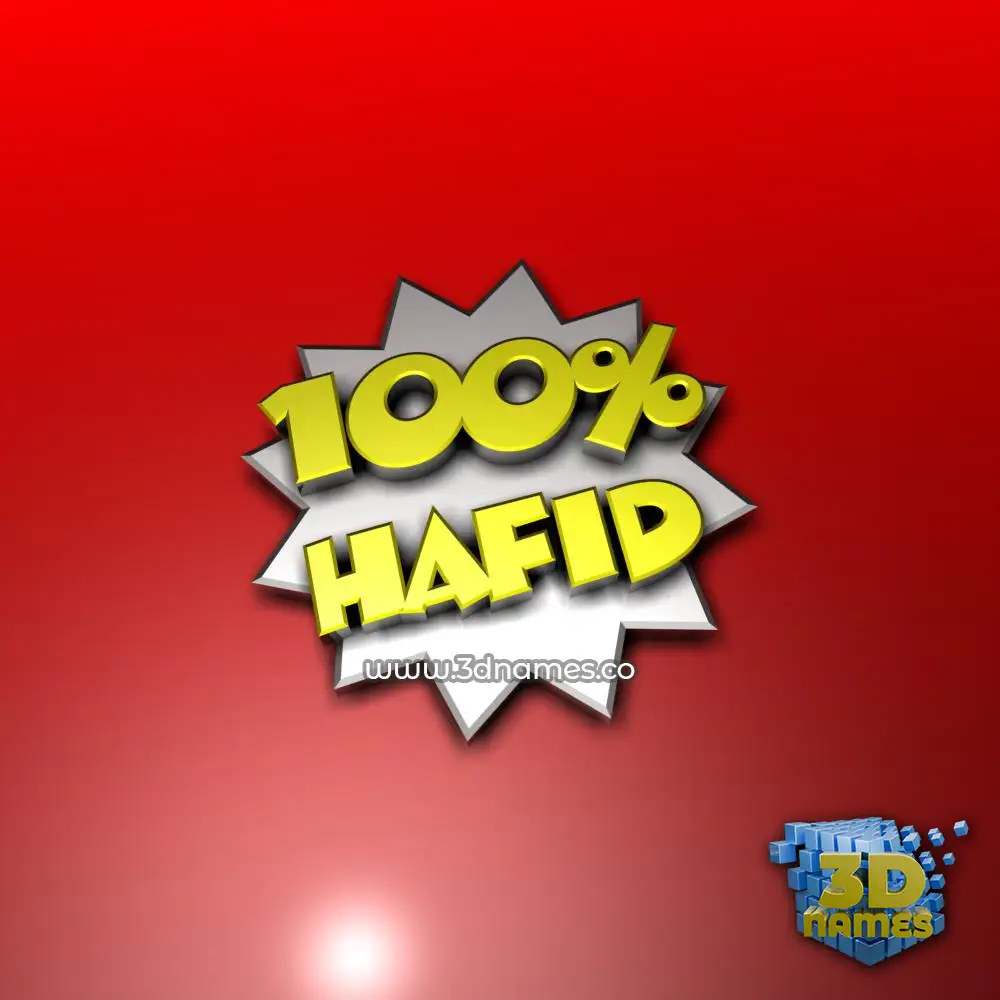 hafid in 100 Percent style - 3D name wallpaper