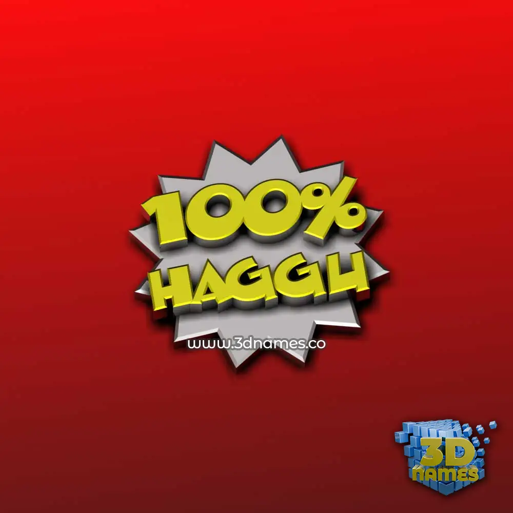 haggu in 100 Percent style - 3D name wallpaper