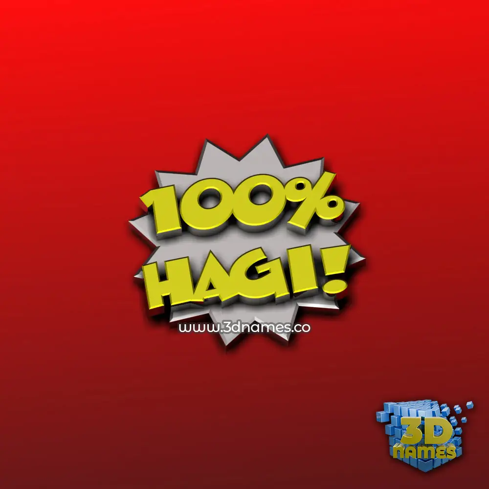 hagi in 100 Percent style - 3D name wallpaper