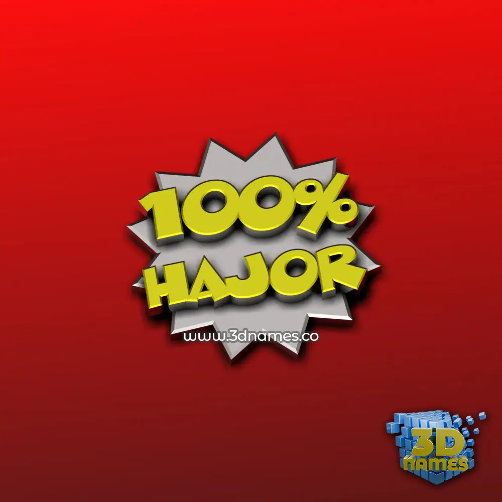 hajor in 100 Percent style - 3D name wallpaper