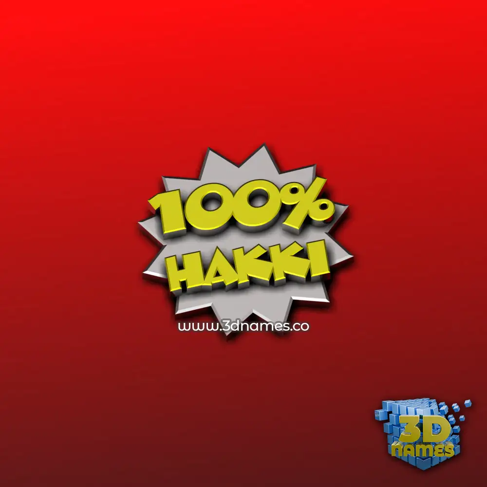 hakki in 100 Percent style - 3D name wallpaper