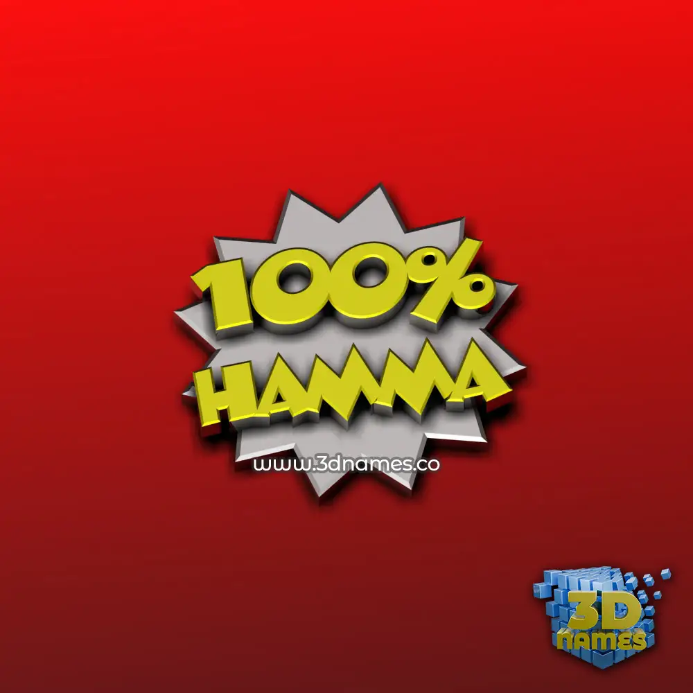 hamma in 100 Percent style - 3D name wallpaper